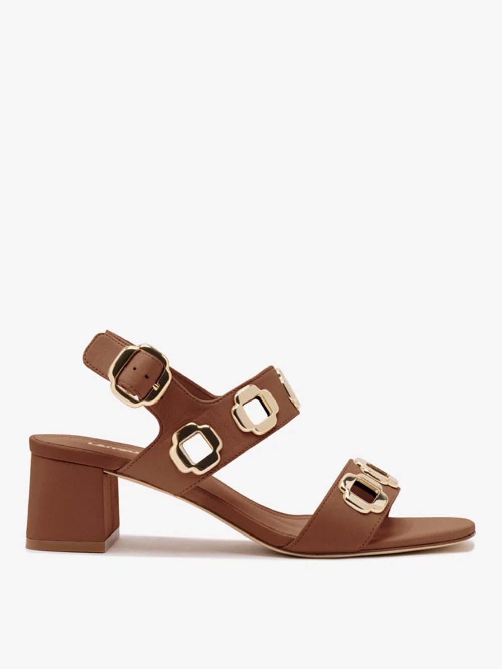 Larroude Milan Sandal Heels In Caramel Leather NEW Size 9